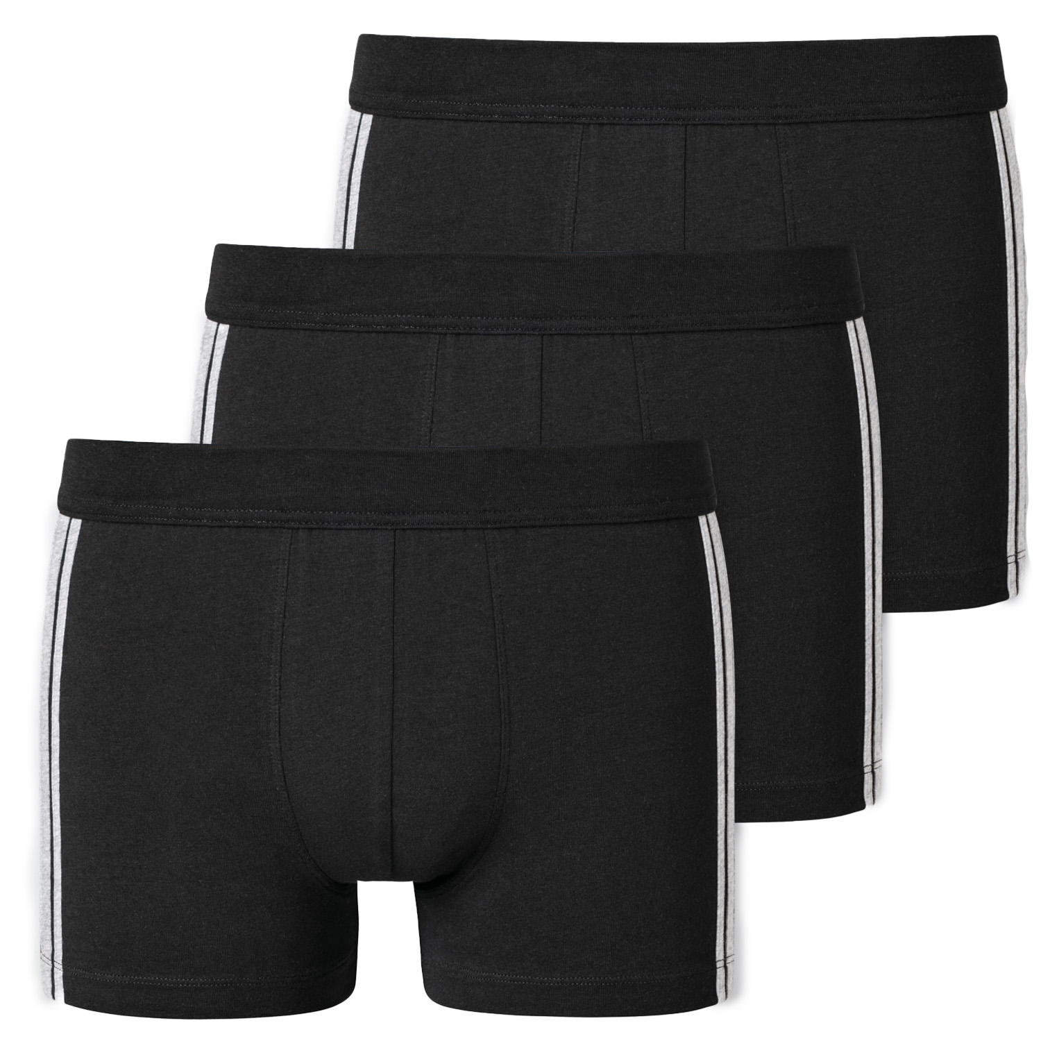 Schiesser Boxershorts 95/5 met stoffen band 3-Pack zwart